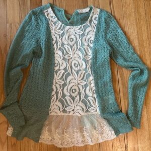 a’ reve Anthropology lacey boho sweater